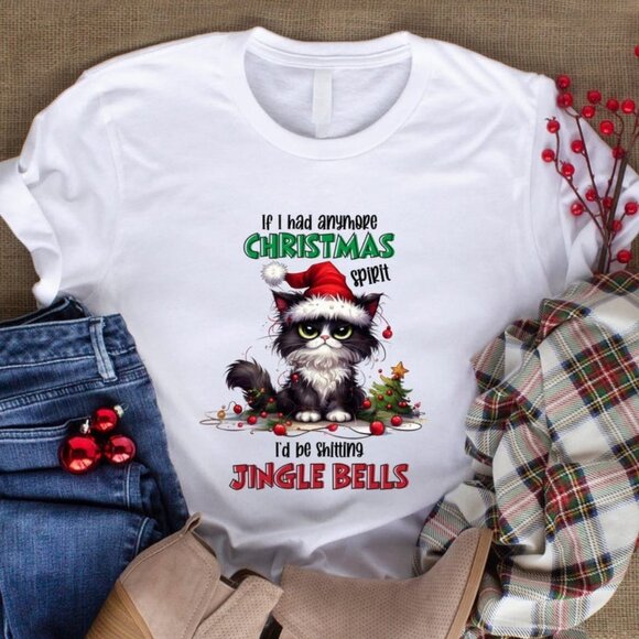 Gildan Other - Cute Cat Christmas T-shirt, Jingle Bells Cat Christmas T-Shirt